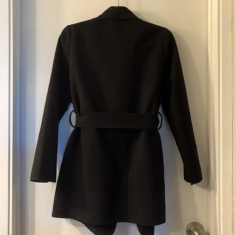 Belted Black Wrap Coat